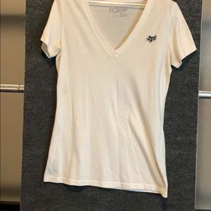Fox V-Neck White Tee